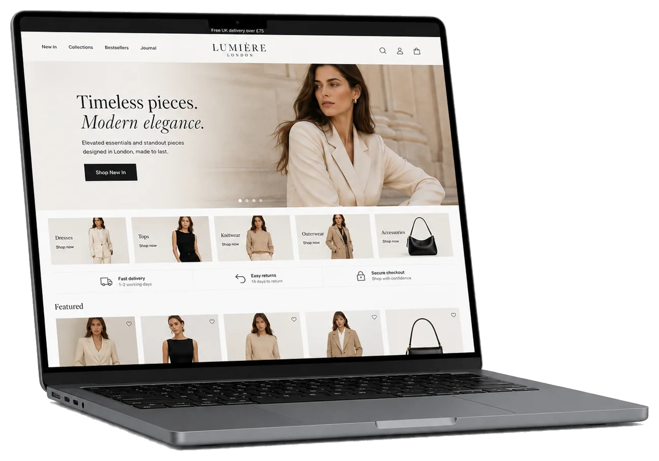 Homepage sklepu internetowego